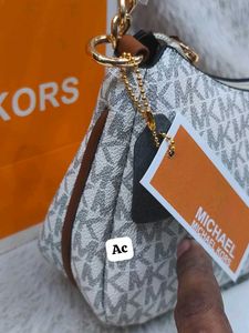 Michael Kors White Monogram Shoulder Bag