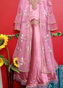 Beautiful Pink Gown With Shrug New