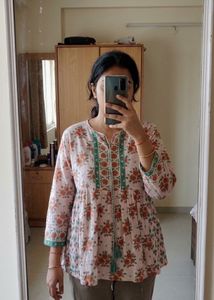 Floral Print Tunic with Tassel Detail