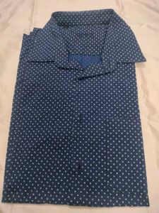 Blue Polka Dot Button-Down Shirt