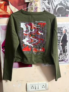 Olive Green Cropped Top