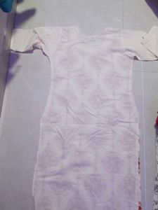 White Floral Pattern Kurti