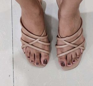 Elegant Nude Heeled Sandals
