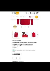 Authentic Adidas Manchester Utd Long Sleeve