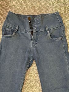 Light Blue High-Waist Skinny Jeans