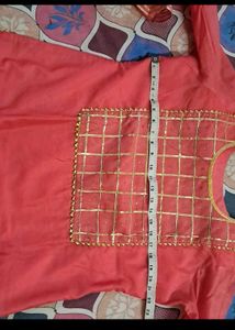 Beautiful Coral Kurta with pant and dupatta