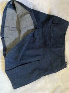 y2k denim pleated skirt