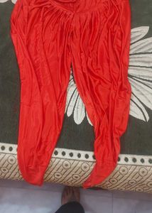 Elegant Red Silk Night Suit Set