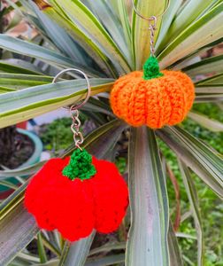 Handmade Crochet Pumpkin Keychains