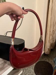 Chic Red Patent Leather Hobo Bag