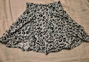 ice blue lopard print skirt w inner shirts