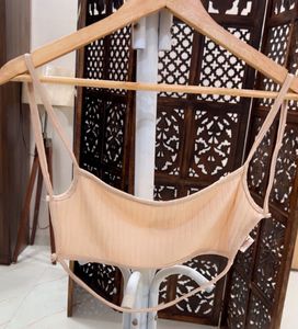 Ribbed Square Neck backless bralette