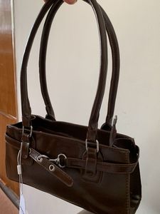 Chic Brown Faux Leather Handbag
