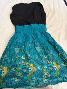 Boho Floral Print Tie-Waist Skirt