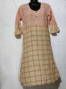 Checked cotton Kurta