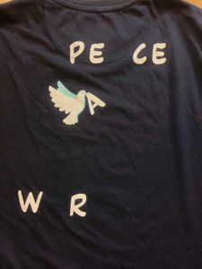 Blue T-Shirt with Smiley &amp; Peace Sign