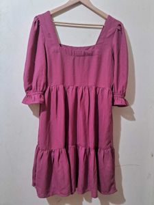 Chic Square Neck Tiered Midi Dress