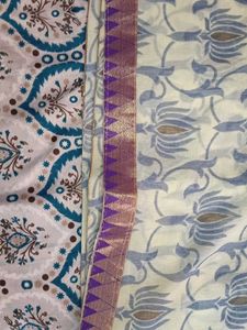 Beautiful Floral Print Saree with Blouse