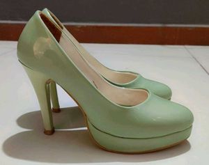 Green Platform Heels