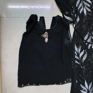 Stunning Black Sequined Kurta Set
