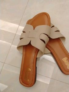 Stylish Beige Flat Sandals