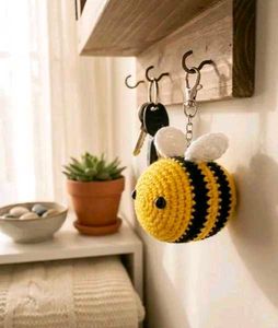 Cute Crochet Bee Keychain
