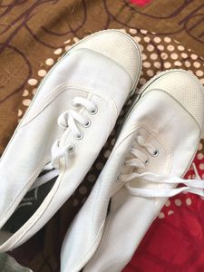 Ekta Classic White Canvas Sneakers for school and