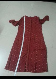 Maroon Printed Kurta with flaws no return middle s