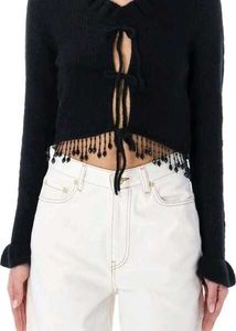 Alpaca Wool Cardigan With Beads