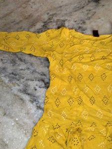 Yellow Printed Kurta