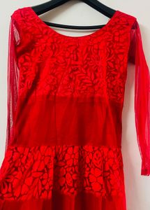 Red Floral Dress gown