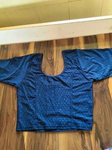 Navy Blue Textured Blouse
