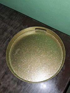 Sparkling Gold Round Serving Tray