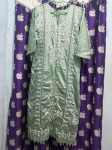 Green Embroidered Kurta Set with Dupatta