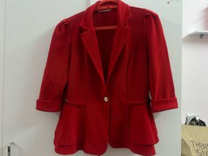 SALE - Red Ruffled Blazer
