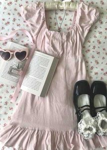 y2k Cute Pink Ruffle Dress