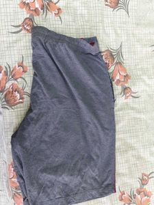 grey stretchable cotton shorts