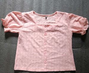 Cute Pink Button-Down Top