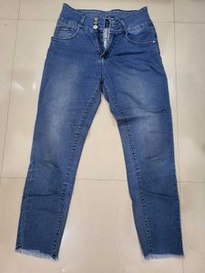 women's High Waisted Blue Denim Jeans
