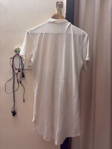Chic White Button-Up Tunic Top