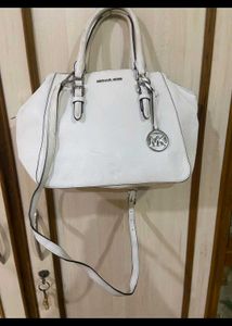 Michael Kors White Leather Handbag