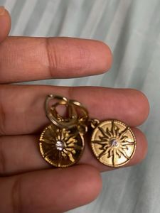 Gold Sun Charm Earrings