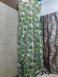 Tropical Leaf Print Dress