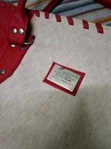 Red &amp; White Tote Hand Bag