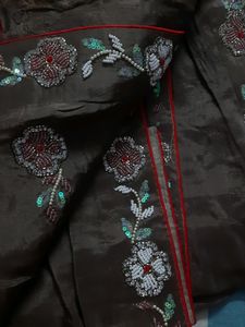 Pure Upada Silk Handwork Border Saree