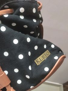 Kleio Brown Black Polka Dots Sling Bag