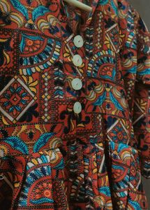 Vibrant Printed Kurta with Buttons