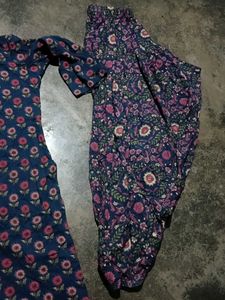 Blue Floral Kurta Set