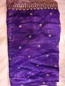 Purple Embellished Dupatta