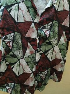 Unique Geometric Print Short Sleeve Shirt